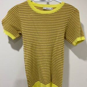 Zara Women Yellow Knit Top Small